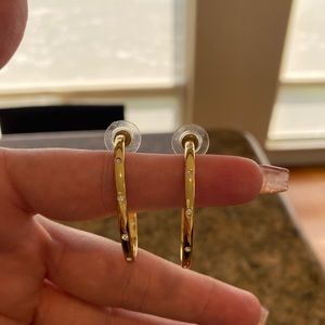 Kate Spade Gold Hoops with Matching Bracelet Set